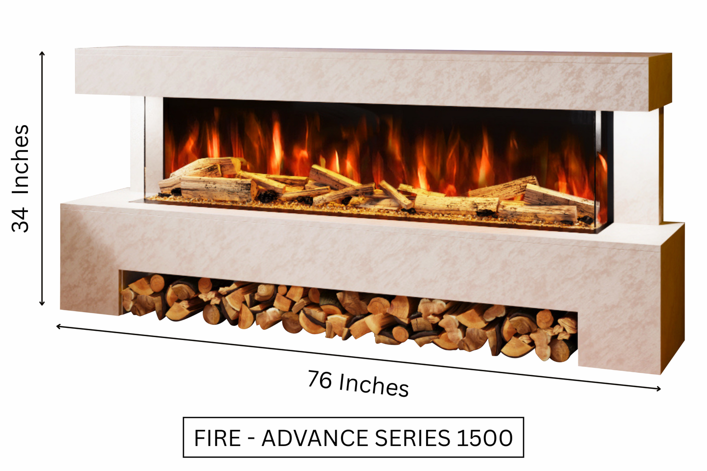 Evolution Fires Angelo Electric Fireplace Suite (Pearl Stone Effect)