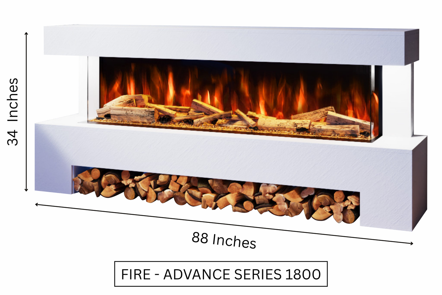 Evolution Fires Angelo Electric Fireplace Suite (White Stone Effect)