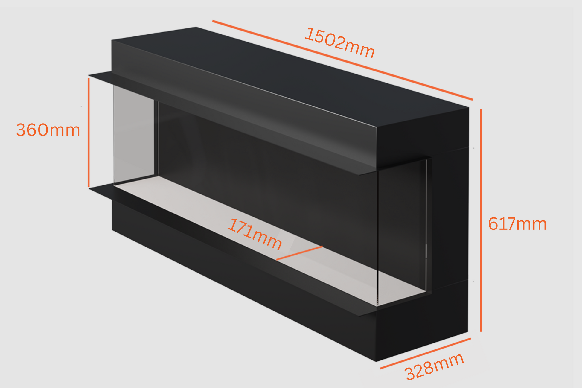 Evolution Fires Advance Series 1500 Media Wall Electric Fireplace