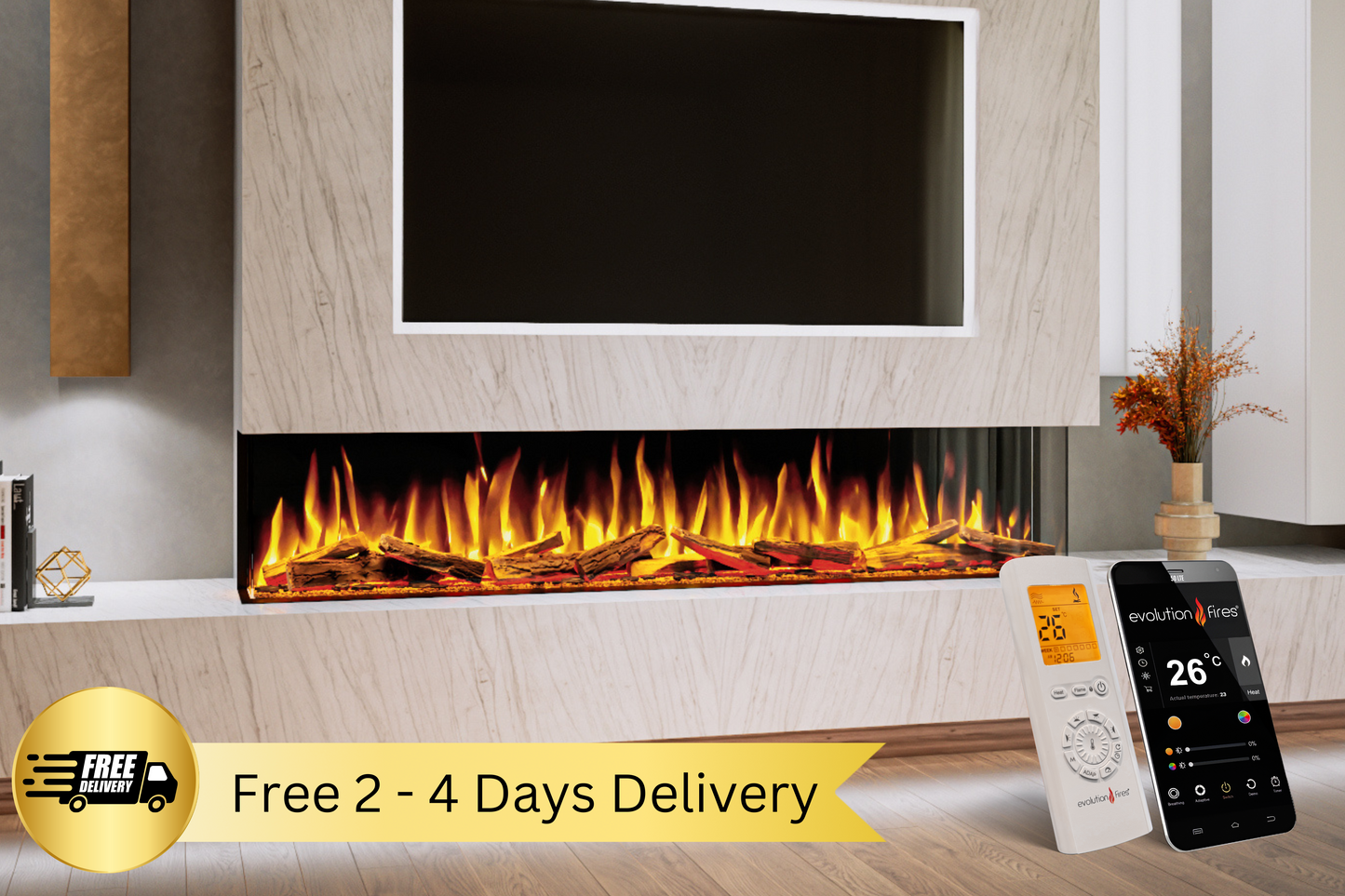 Evolution Fires Advance Series 2000 Panoramic Electric Fireplace