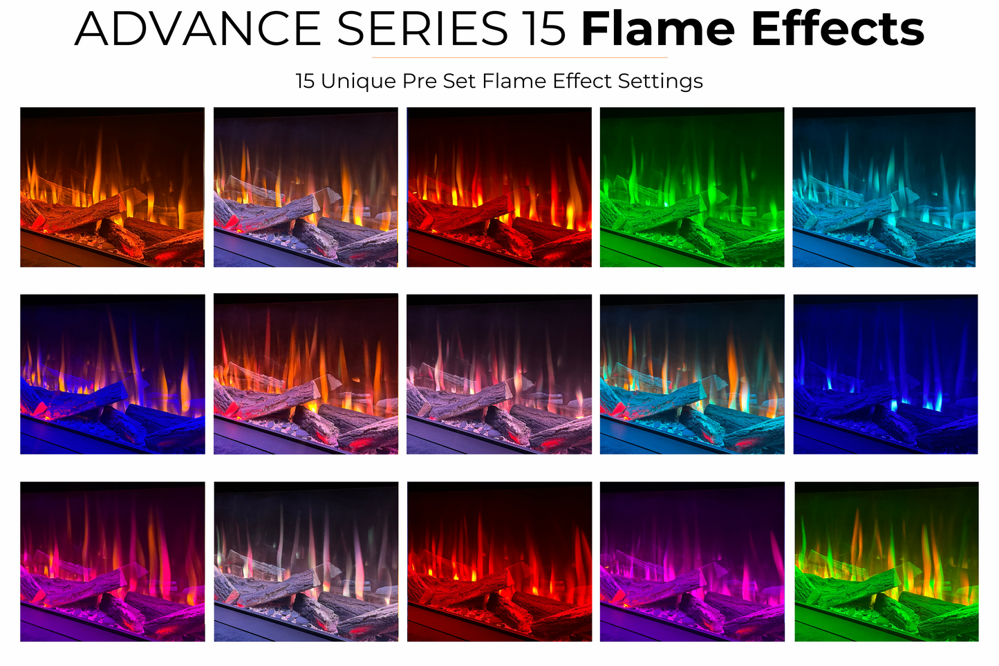 Evolution Fires Package 11 – Pre-Built Media Wall with Electric Fireplace