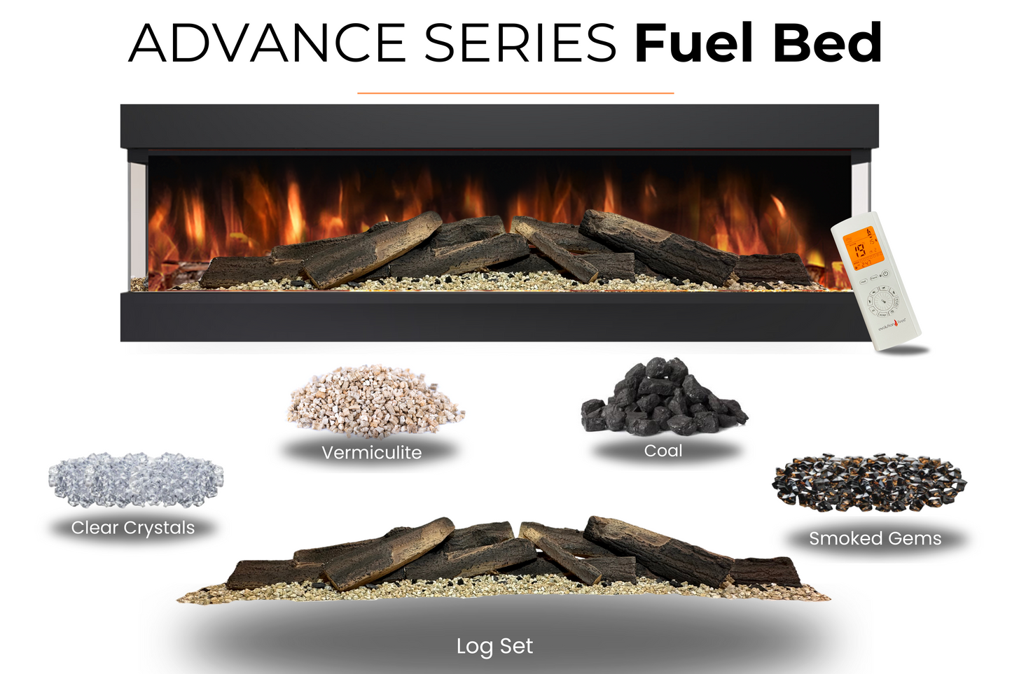 Evolution Fires Raphael Electric Fireplace Suite (White Stone Effect)