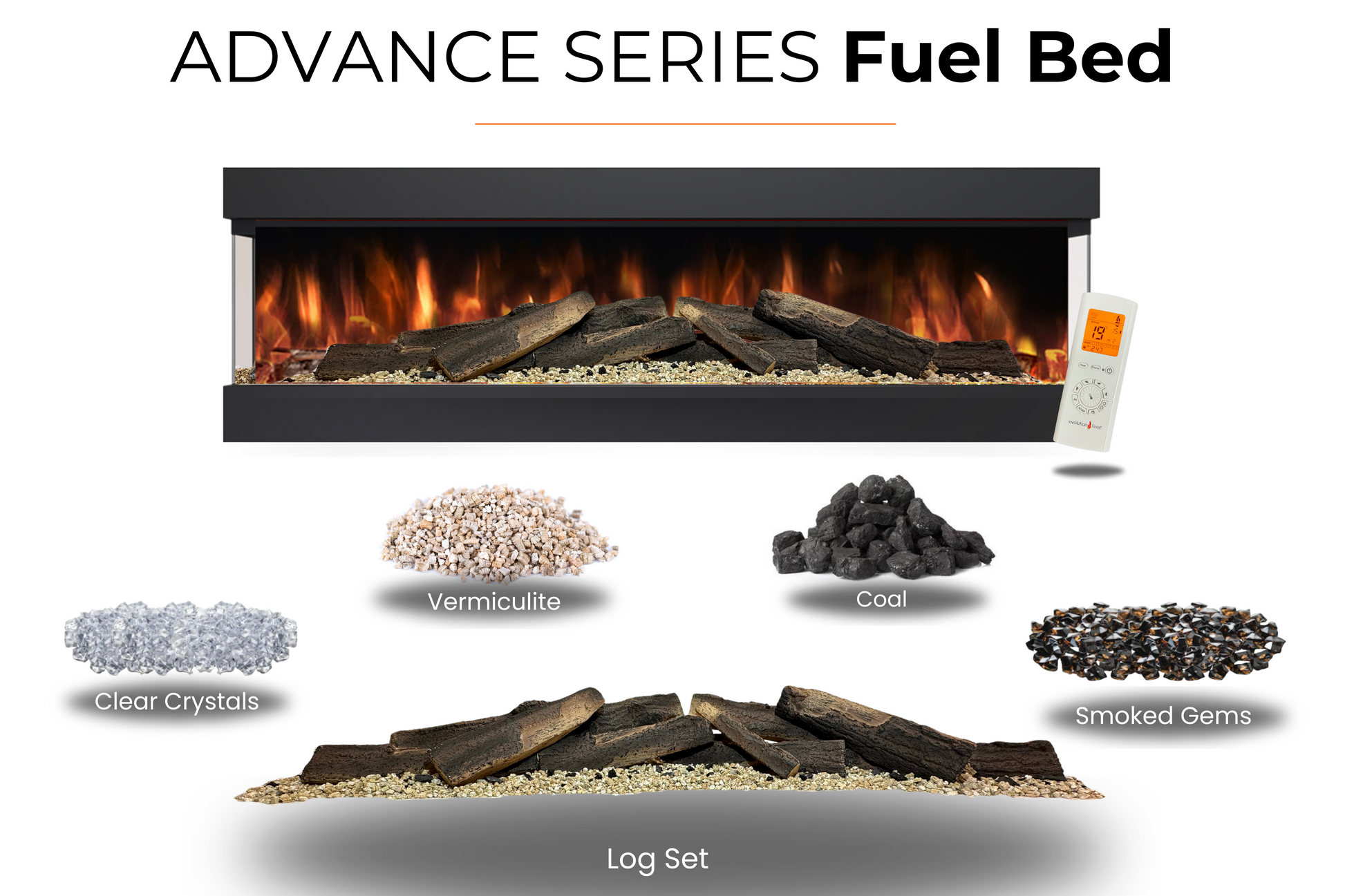 Evolution Fires - Pre-Built Media Wall Package 12 including Electric Fire