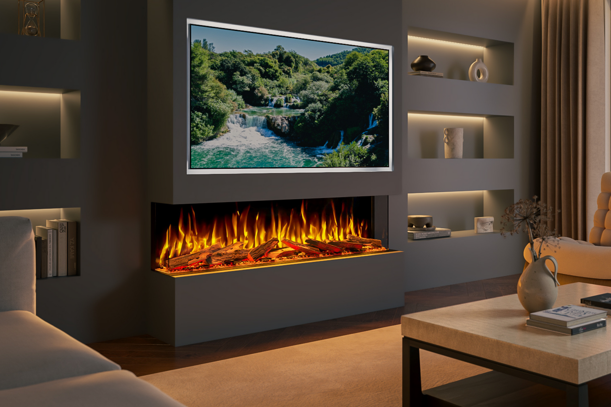 Evolution Fires Advance Series 1500 Media Wall Electric Fireplace