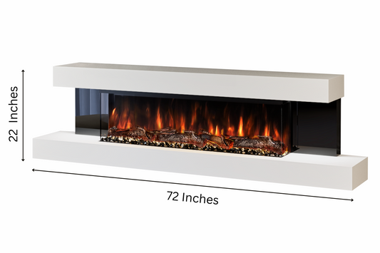 Evolution Fires Alpha Wall Mounted Electric Fireplace Black Panels