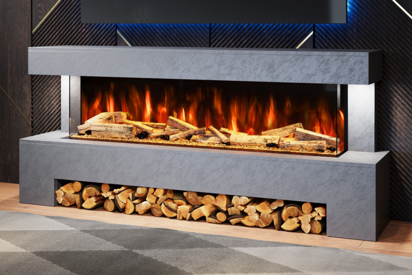 Evolution Fires Angelo Electric Fireplace Suite - Grey Stone Effect