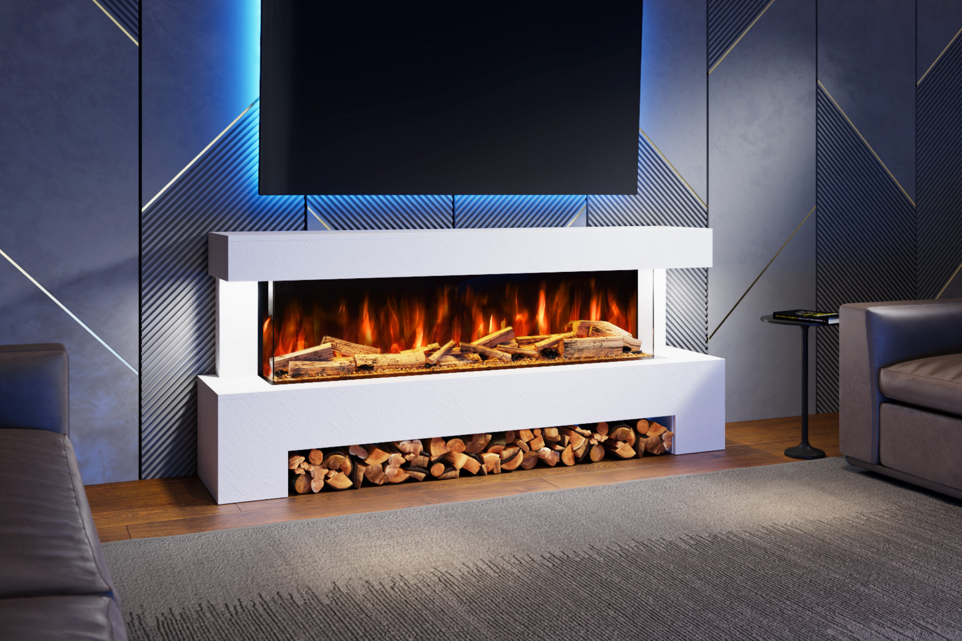 Evolution Fires Angelo Electric Fireplace Suite (White Stone Effect)