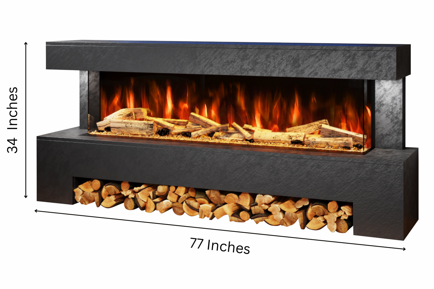 Evolution Fires Angelo Electric Fireplace Suite (Black Stone effect)
