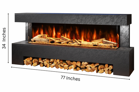 Evolution Fires Angelo Electric Fireplace Suite (Black Stone effect)