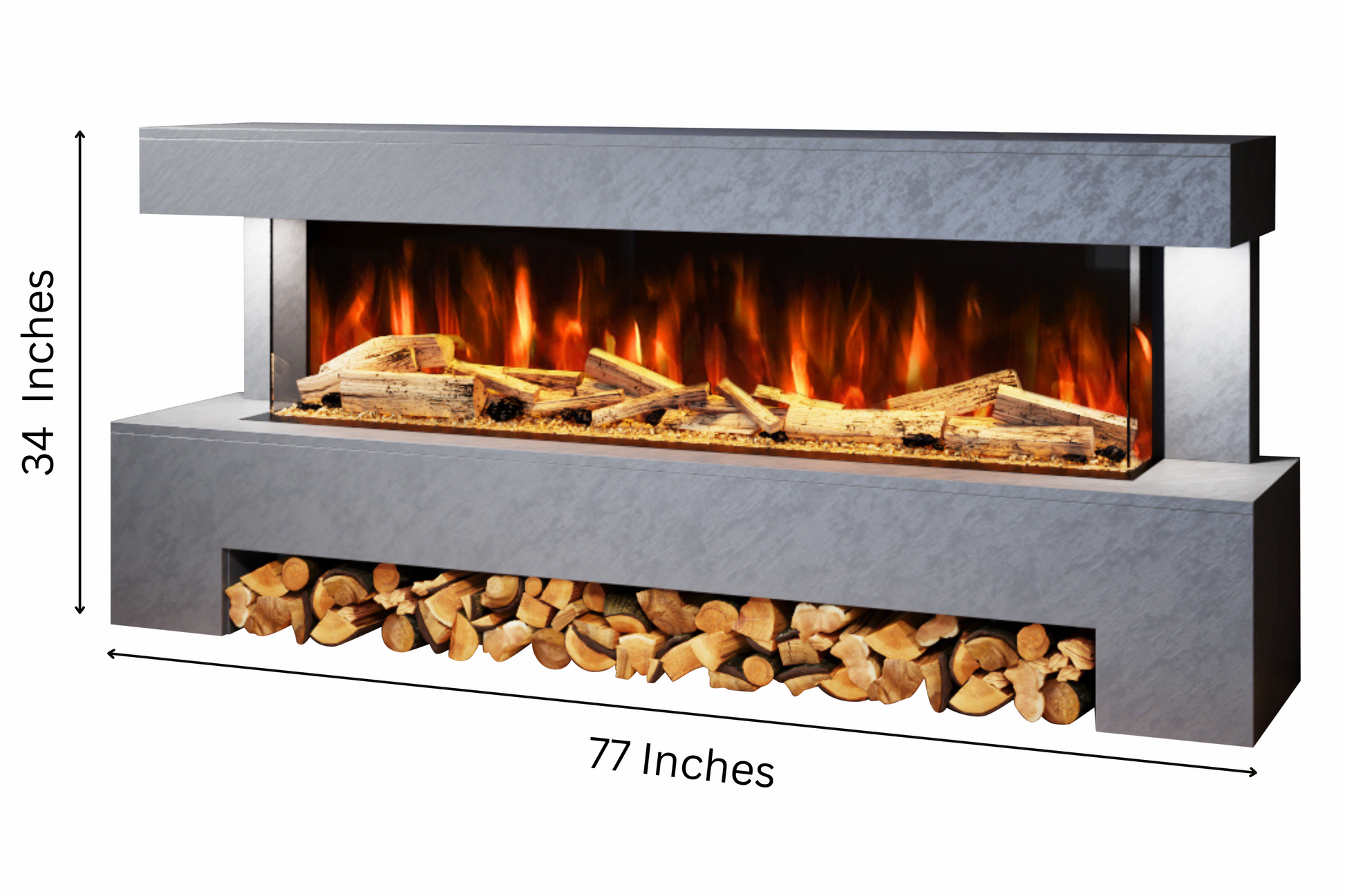 Evolution Fires Angelo Electric Fireplace Suite - Grey Stone Effect