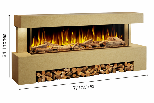 Evolution Fires Angelo Electric Fireplace Suite Ready to Paint