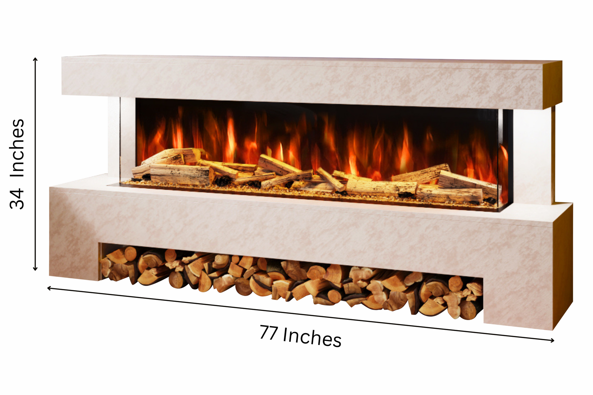 Evolution Fires Angelo Electric Fireplace Suite (Pearl Stone Effect)