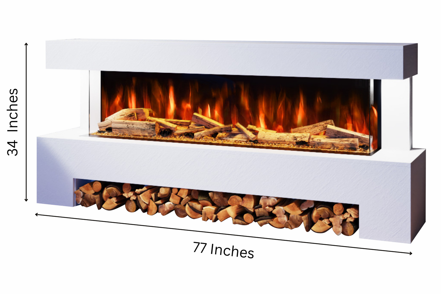 Evolution Fires Angelo Electric Fireplace Suite (White Stone Effect)