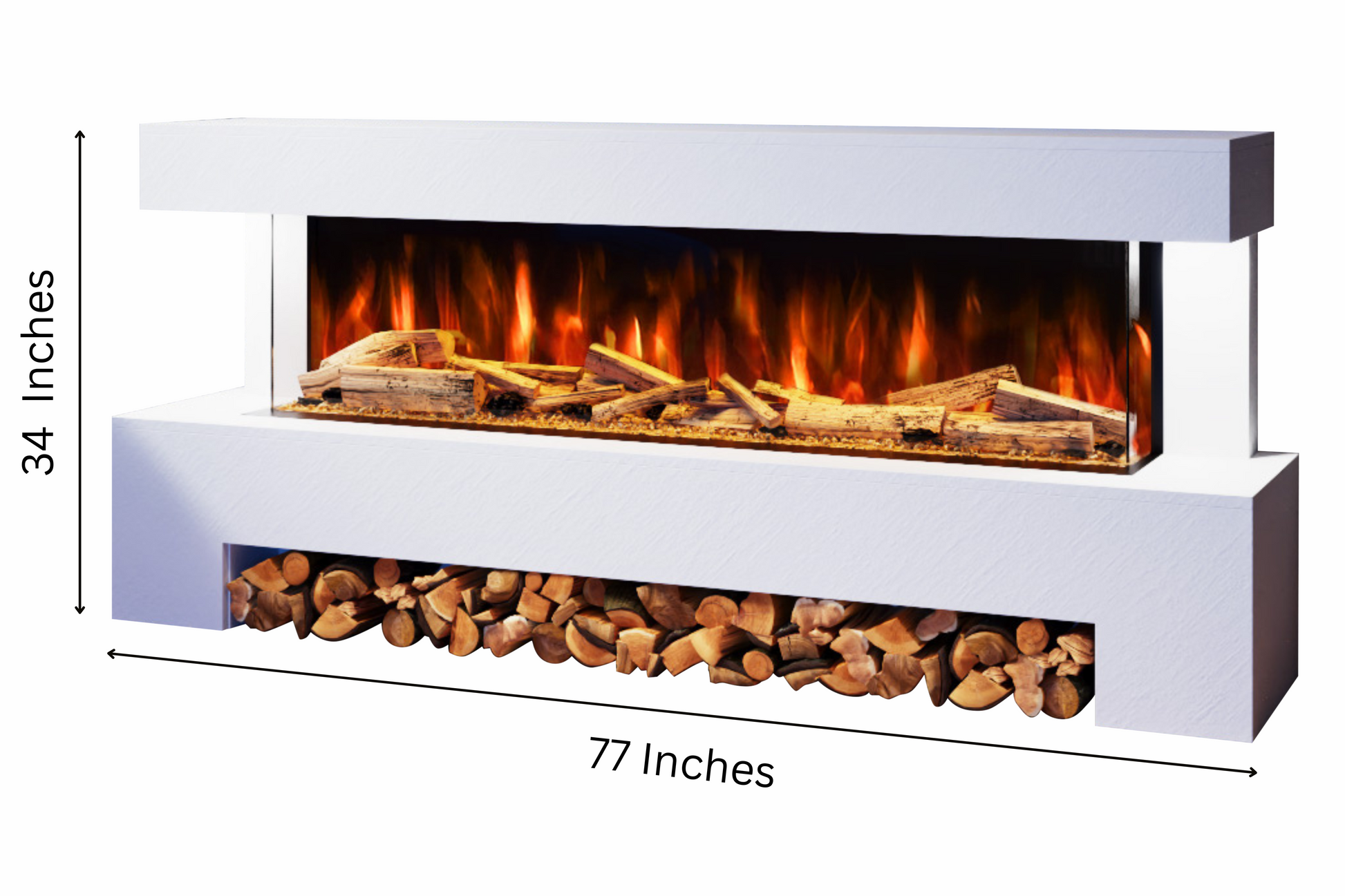 Evolution Fires Angelo Electric Fireplace Suite (White Stone Effect)