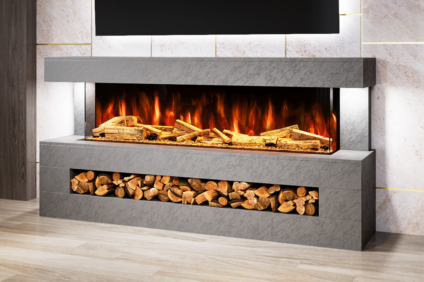 Evolution Fires - DaVinci Electric Suite - Grey Stone Effect