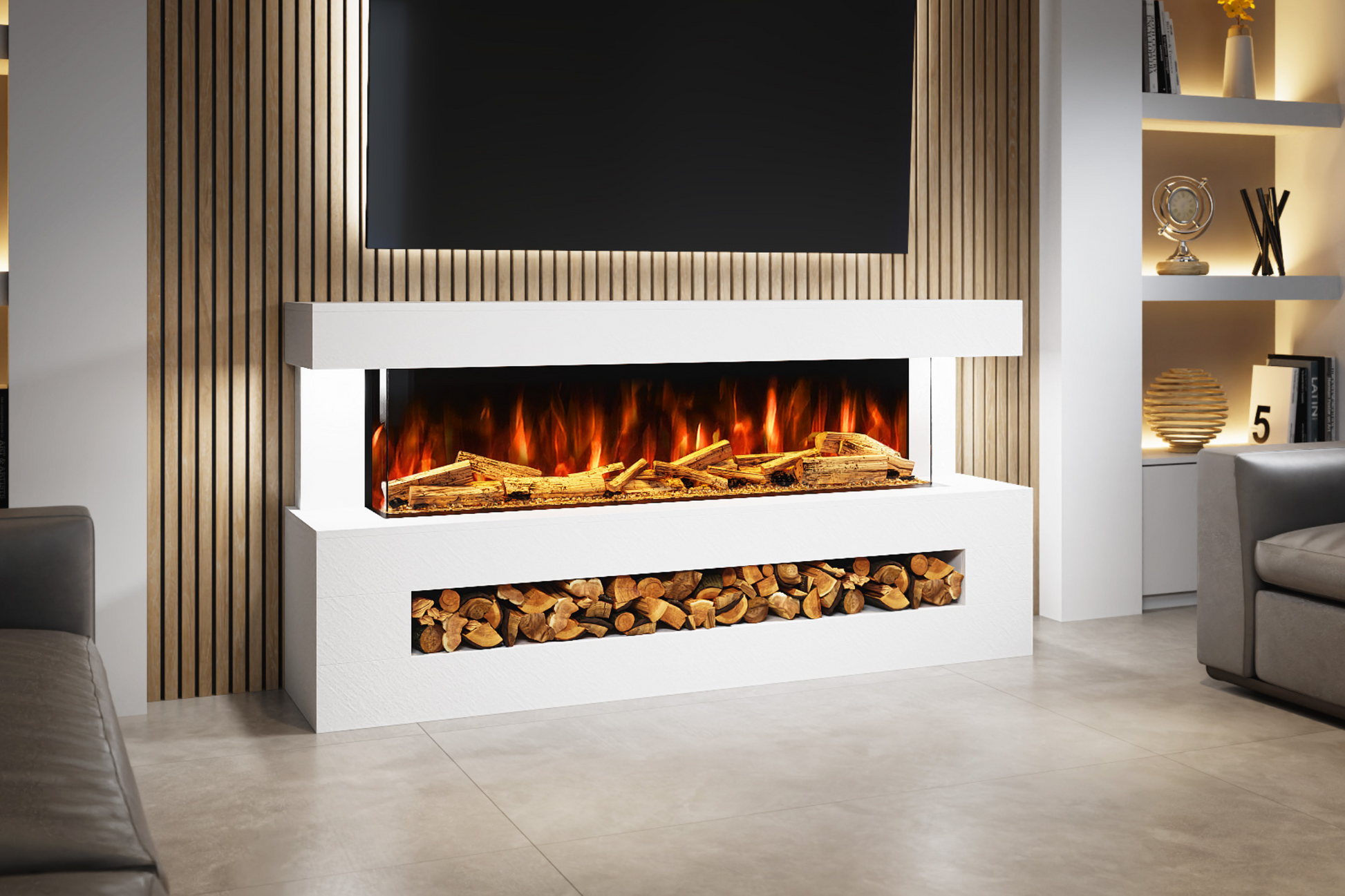 Evolution Fires - DaVinci Electric Suite (White Stone Effect)