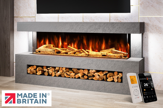 Evolution Fires - DaVinci Electric Suite - Grey Stone Effect