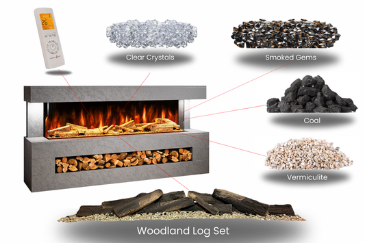 Evolution Fires - DaVinci Electric Suite - Grey Stone Effect