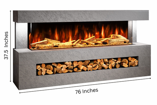 Evolution Fires - DaVinci Electric Suite - Grey Stone Effect