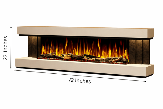 Evolution Fires - Empire - Wall-Mounted Electric Fireplace (White & Black Tex)