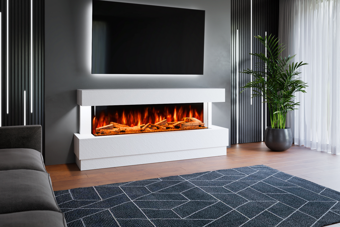 Evolution Fires Raphael Electric Fireplace Suite (White Stone Effect)