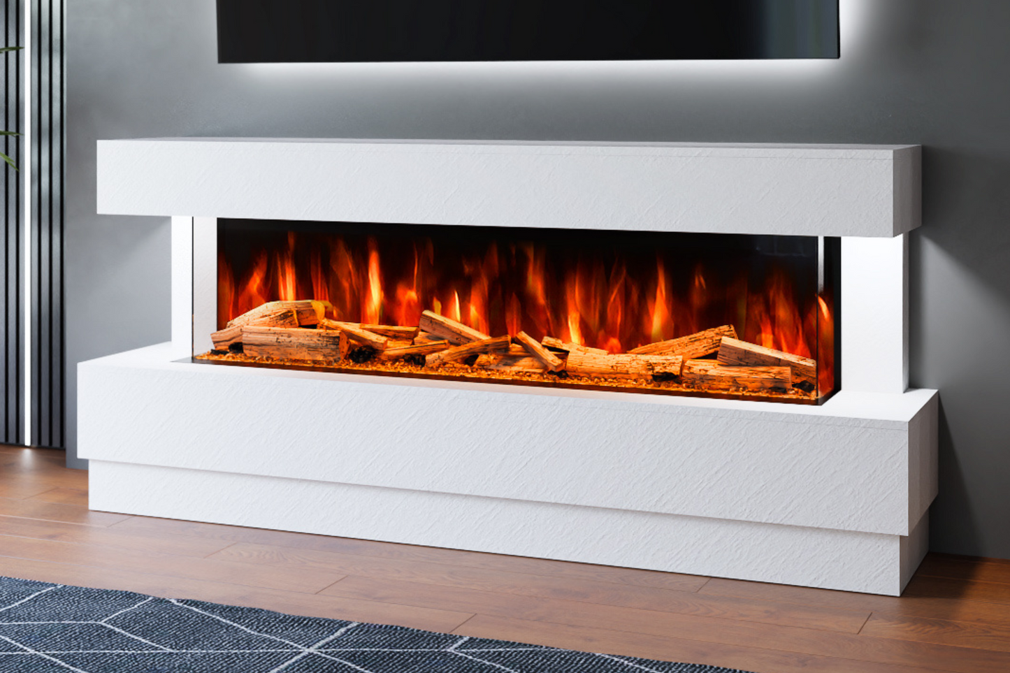 Evolution Fires Raphael Electric Fireplace Suite (White Stone Effect)