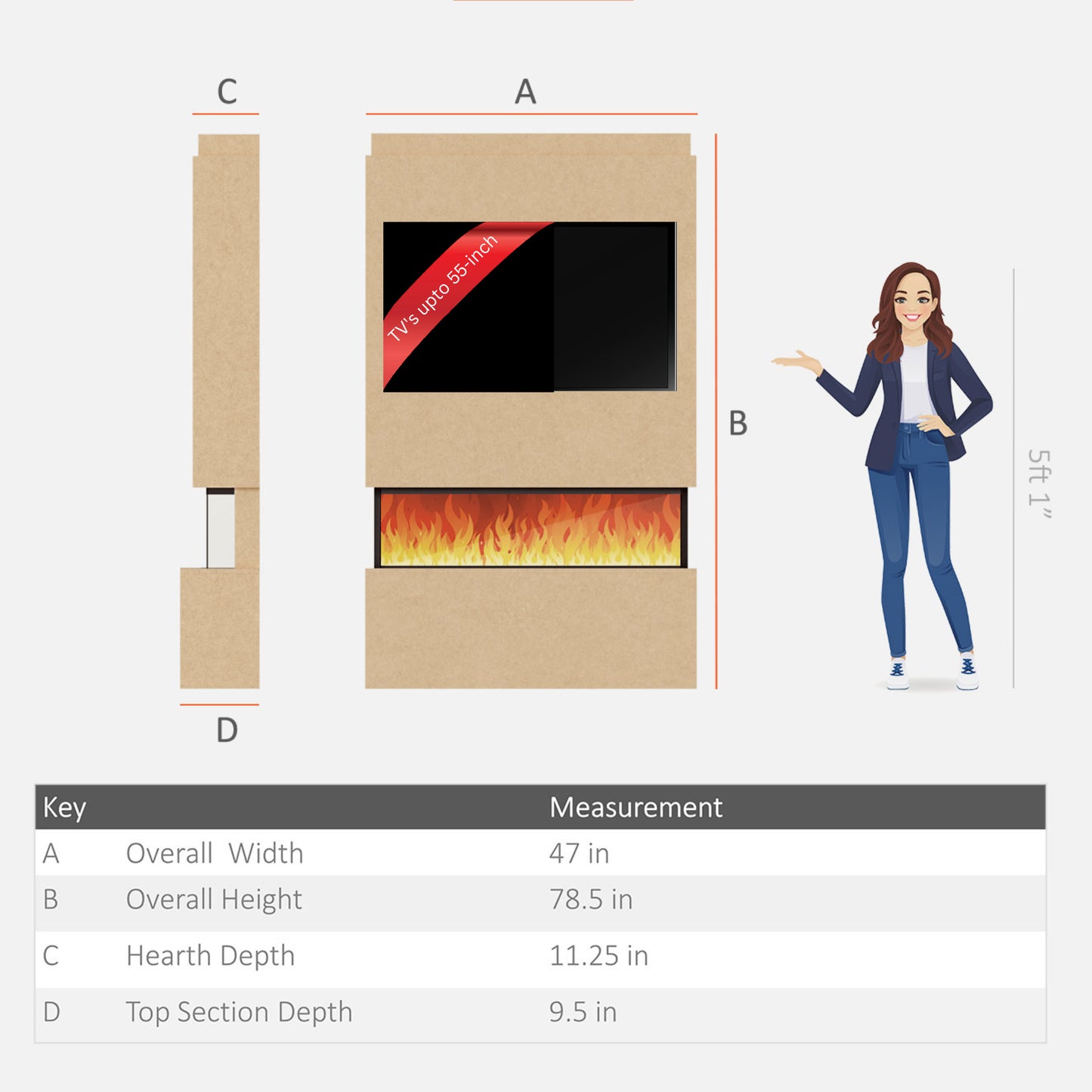 Evolution Fires Pre-built media wall with electric fireplace