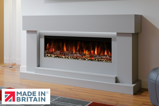 Evolution Fires Neon Electric Fireplace Suite (Gray)