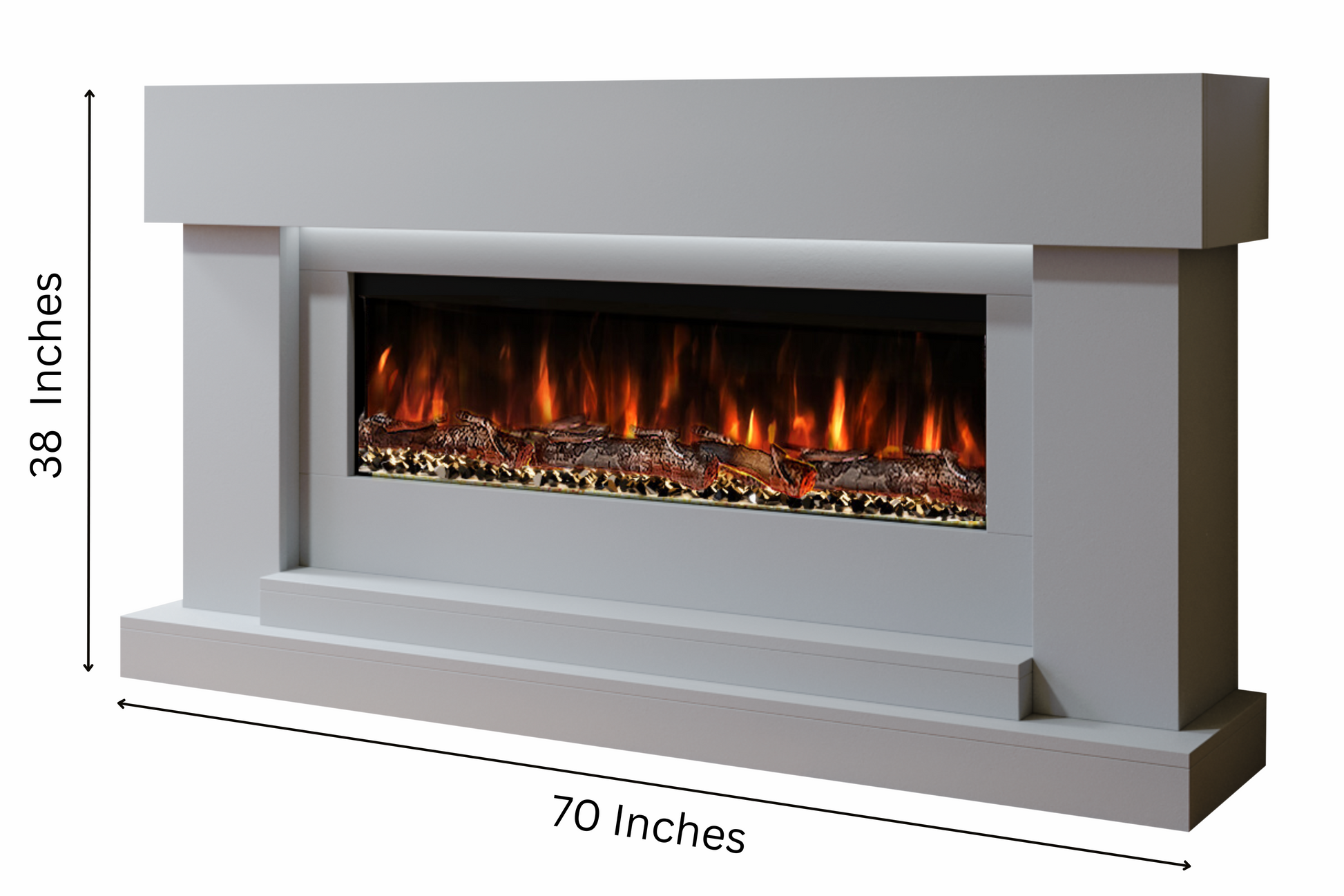 Evolution Fires Neon Electric Fireplace Suite (Gray)
