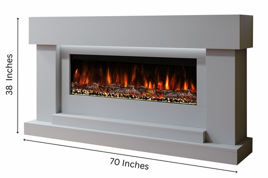 Evolution Fires Neon Electric Fireplace Suite (Gray)