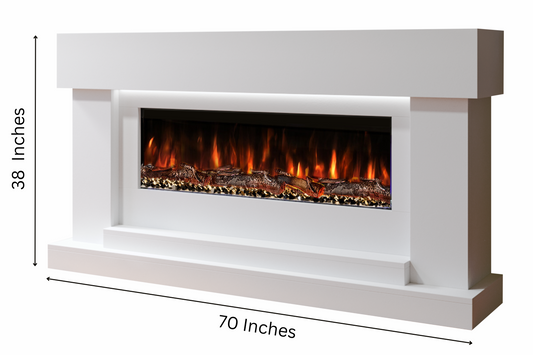 Evolution Fires - Neon Electric Fireplace Suite (White)