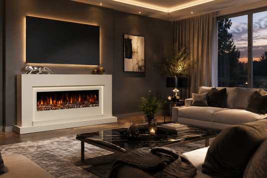 Evolution Fires Nivarna Electric Fireplace Suite (Cream)