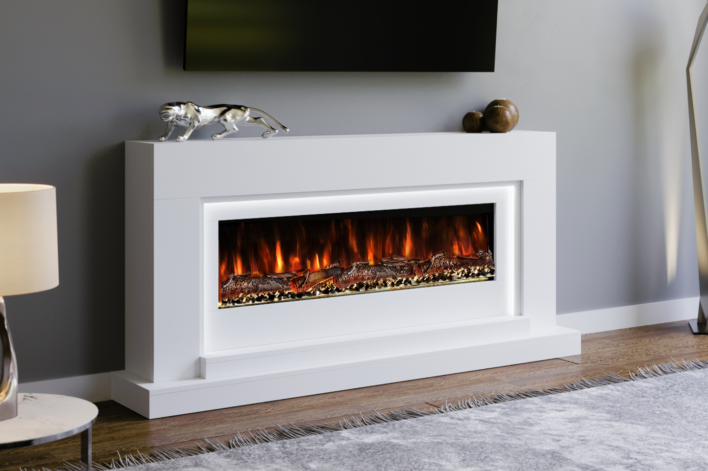 Evolution Fires - Nivarna Electric Fireplace Suite (White)