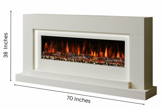 Evolution Fires Nivarna Electric Fireplace Suite (Cream)