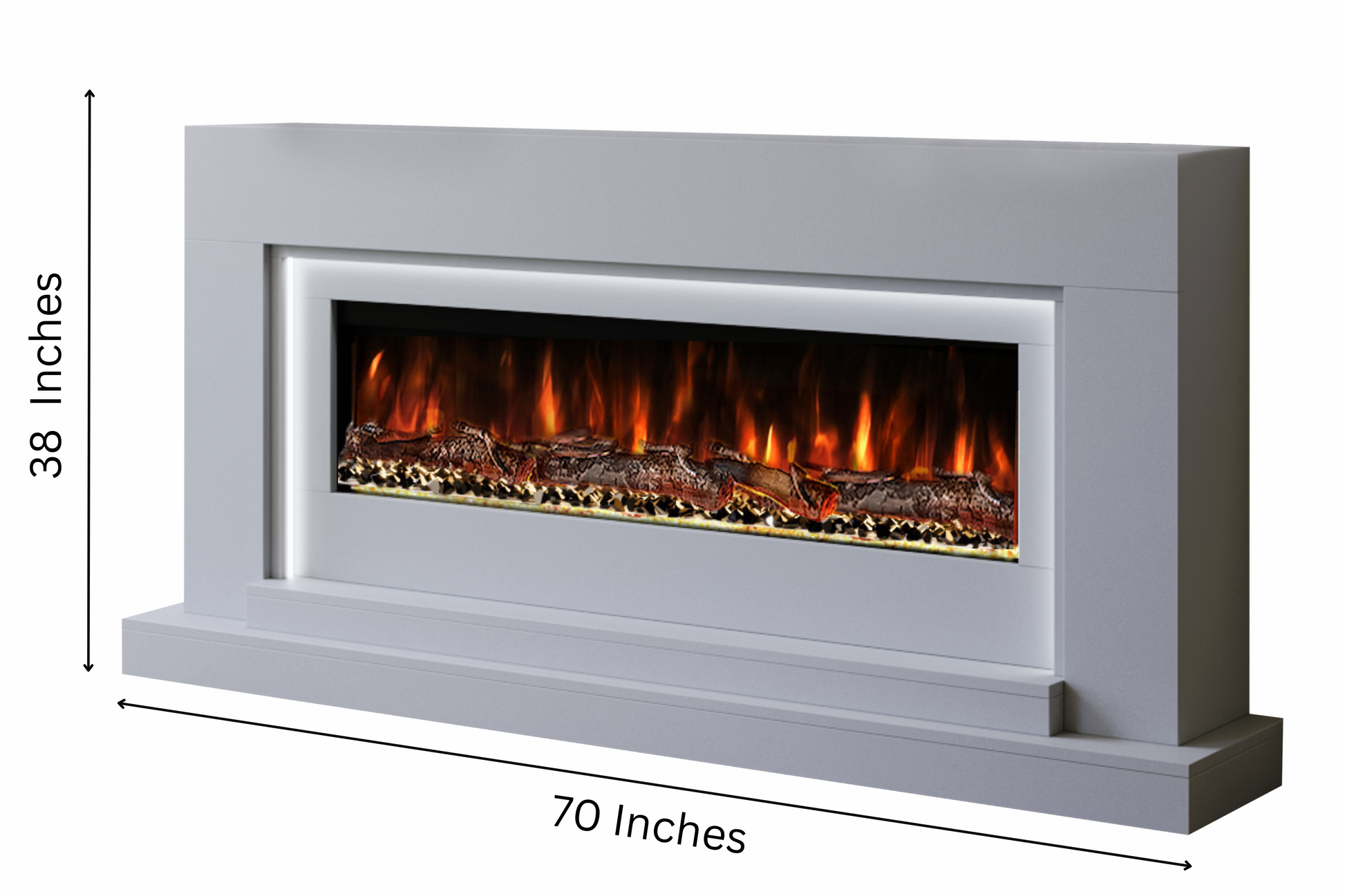 Evolution Fires Nivarna Electric Fireplace Suite (Gray)