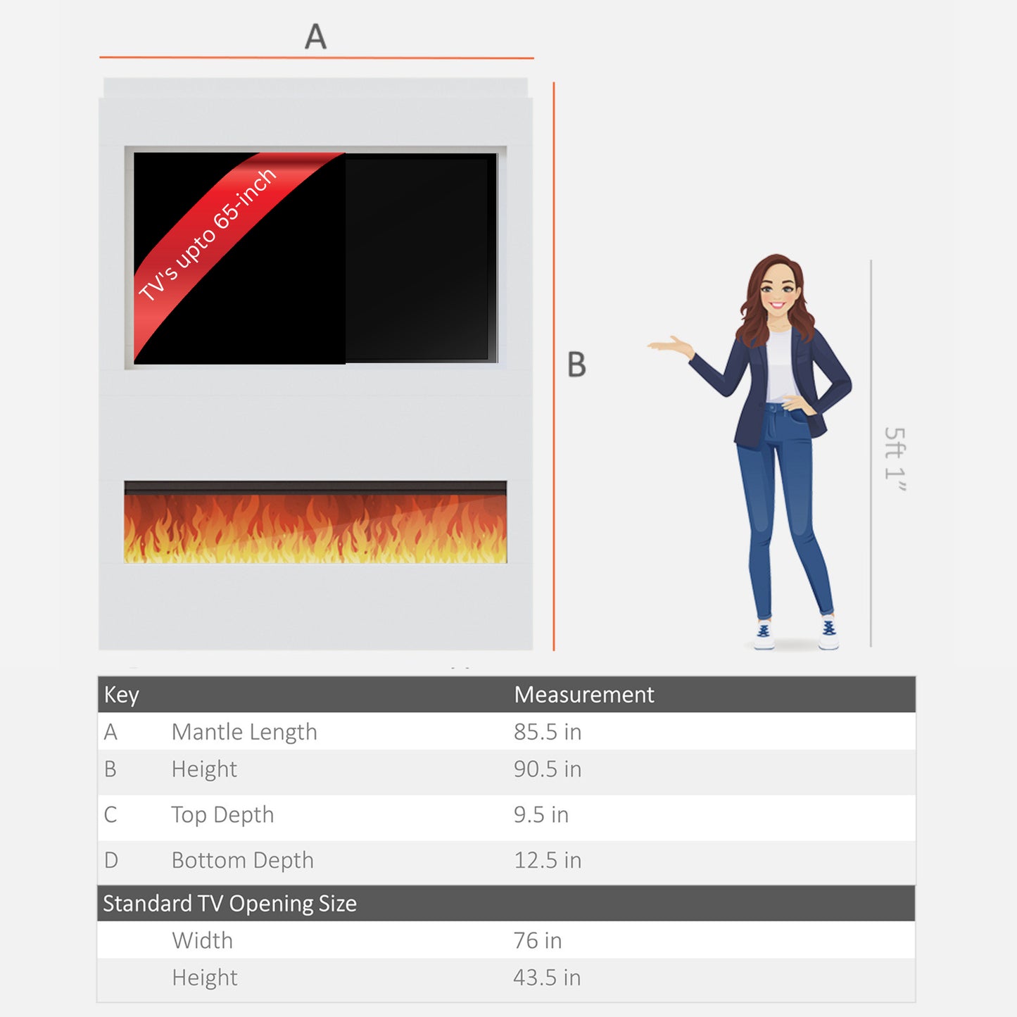 Evolution Fires Pre-built media wall with electric fireplace