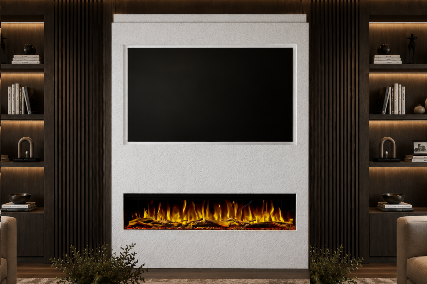 Evolution Fires - Pre-Built Media Wall Package 17 including Electric Fire