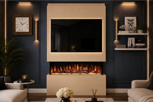 Evolution Fires - Pre-Built Media Wall Package 18 including Electric Fire
