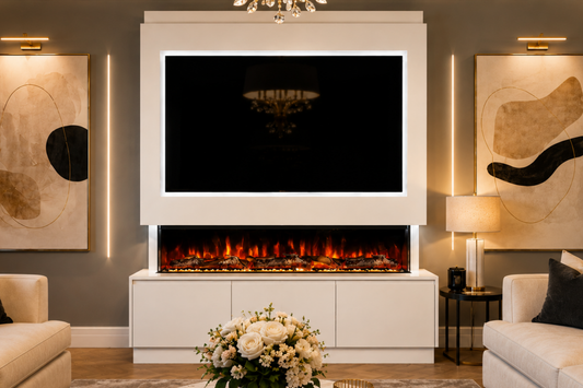 Evolution Fires - Pre-Built Media Wall Package 21 including Electric Fire
