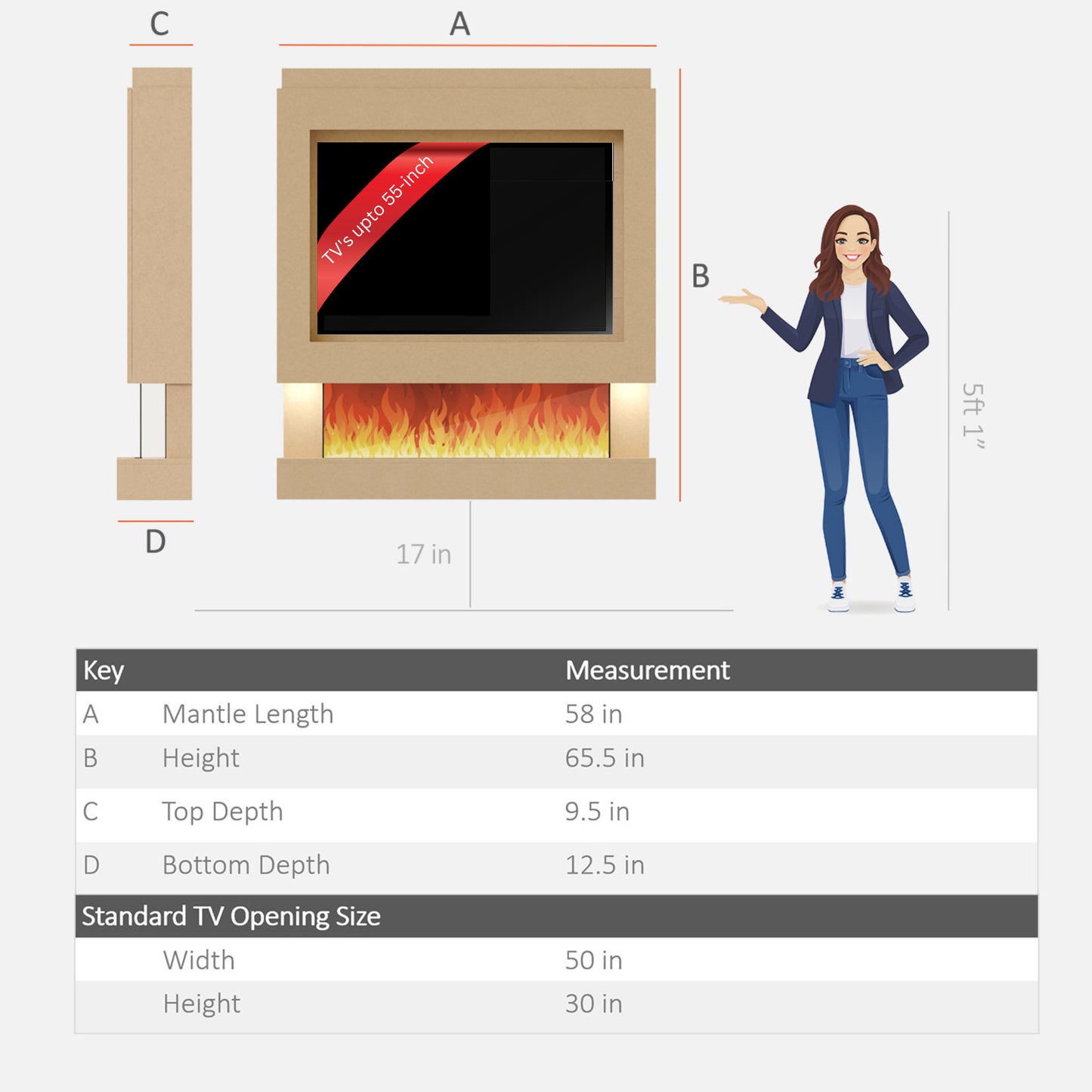 Evolution Fires Pre-built media wall with electric fireplace