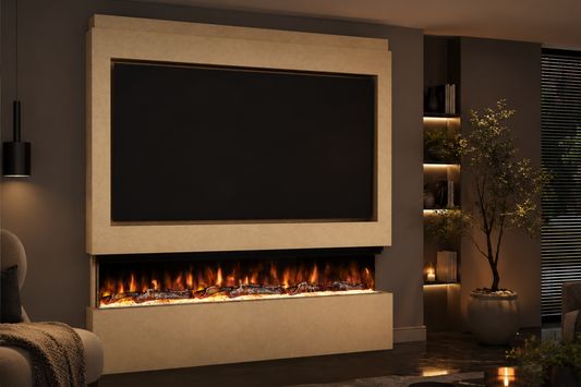 Evolution Fires Package 9 – Pre-Built Media Wall with Electric Fireplace