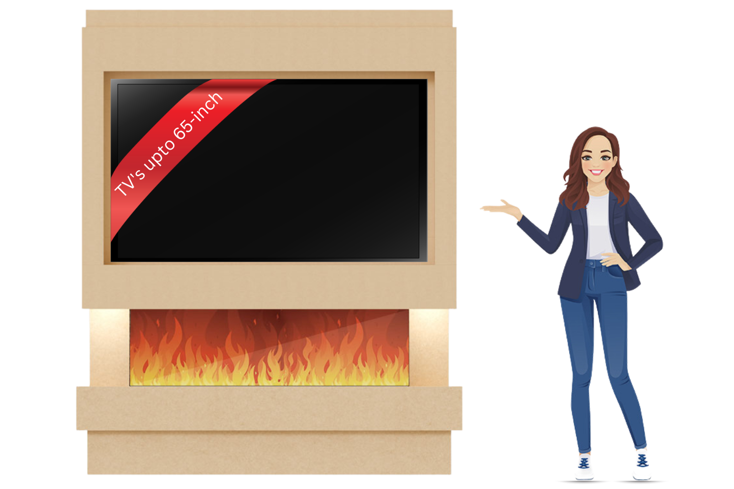 Evolution Fires Package 10 – Pre-Built Media Wall with Electric Fireplace