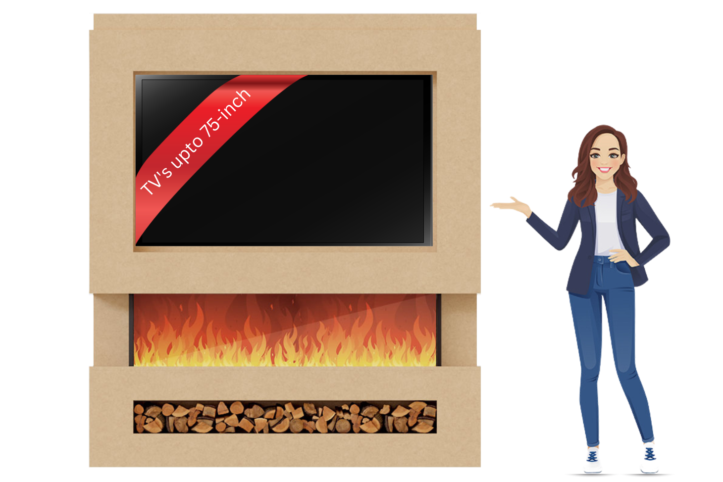 Evolution Fires Package 11 – Pre-Built Media Wall with Electric Fireplace