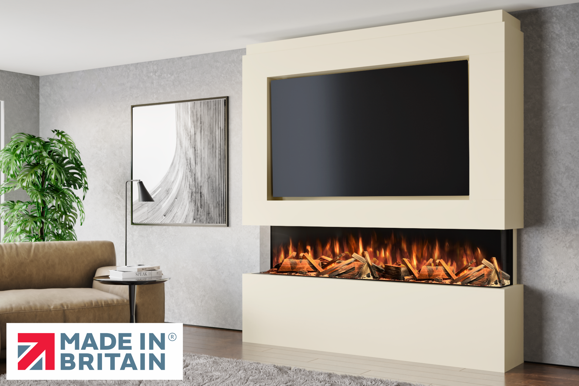 Evolution Fires - Pre-Built Media Wall Package 12 including Electric Fire