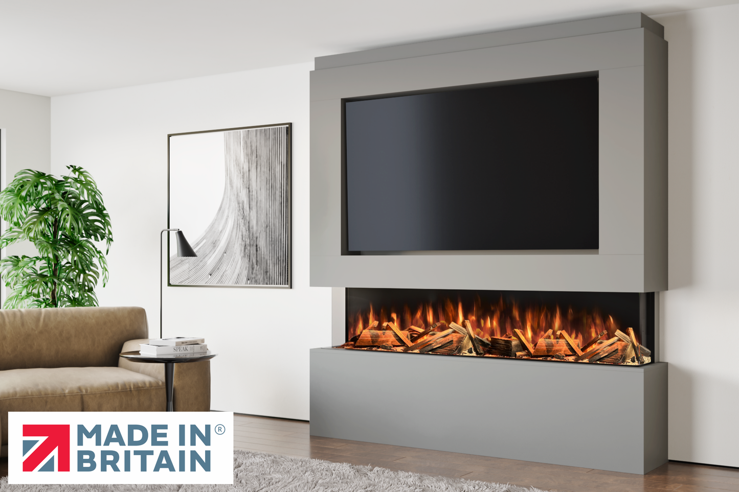 Evolution Fires - Pre-Built Media Wall Package 12 including Electric Fire