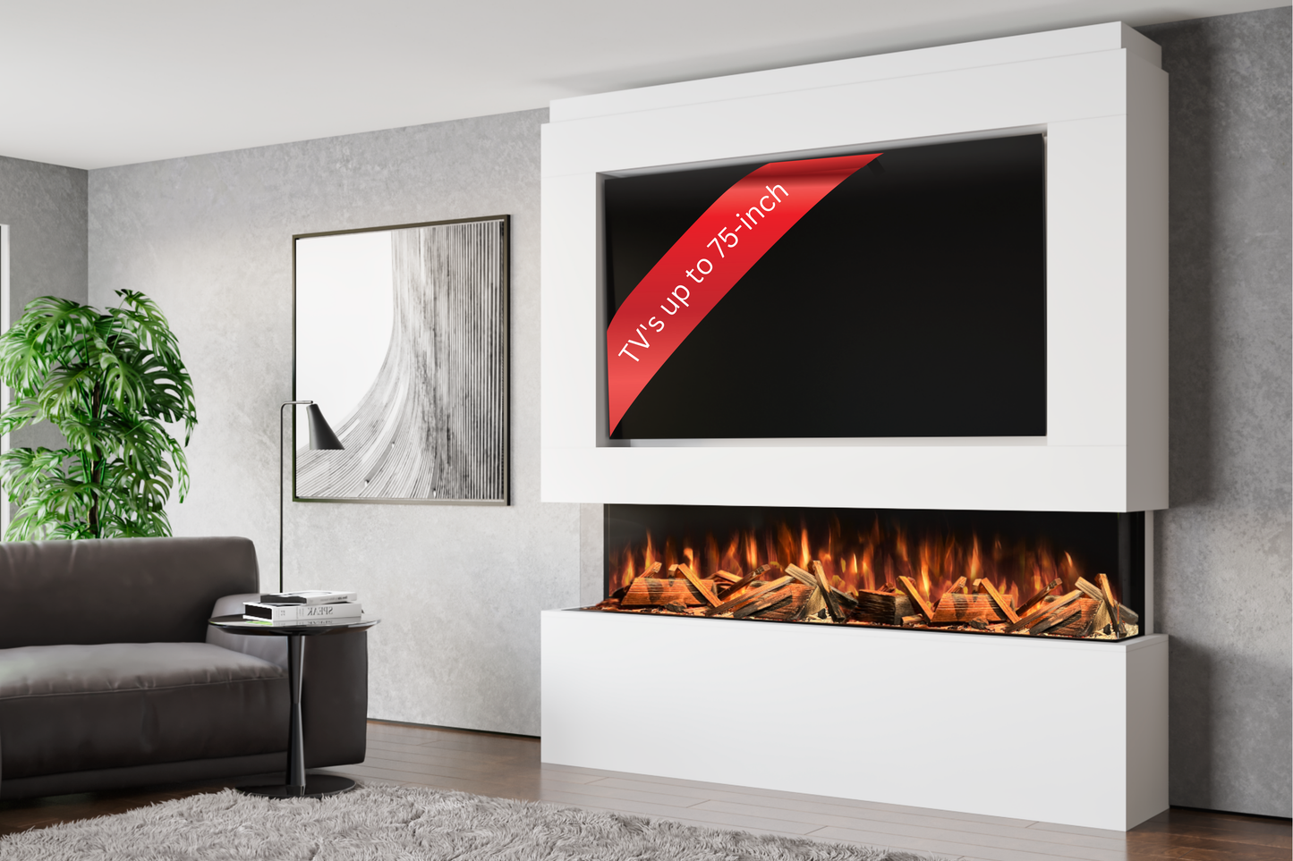 Evolution Fires - Pre-Built Media Wall Package 12 including Electric Fire