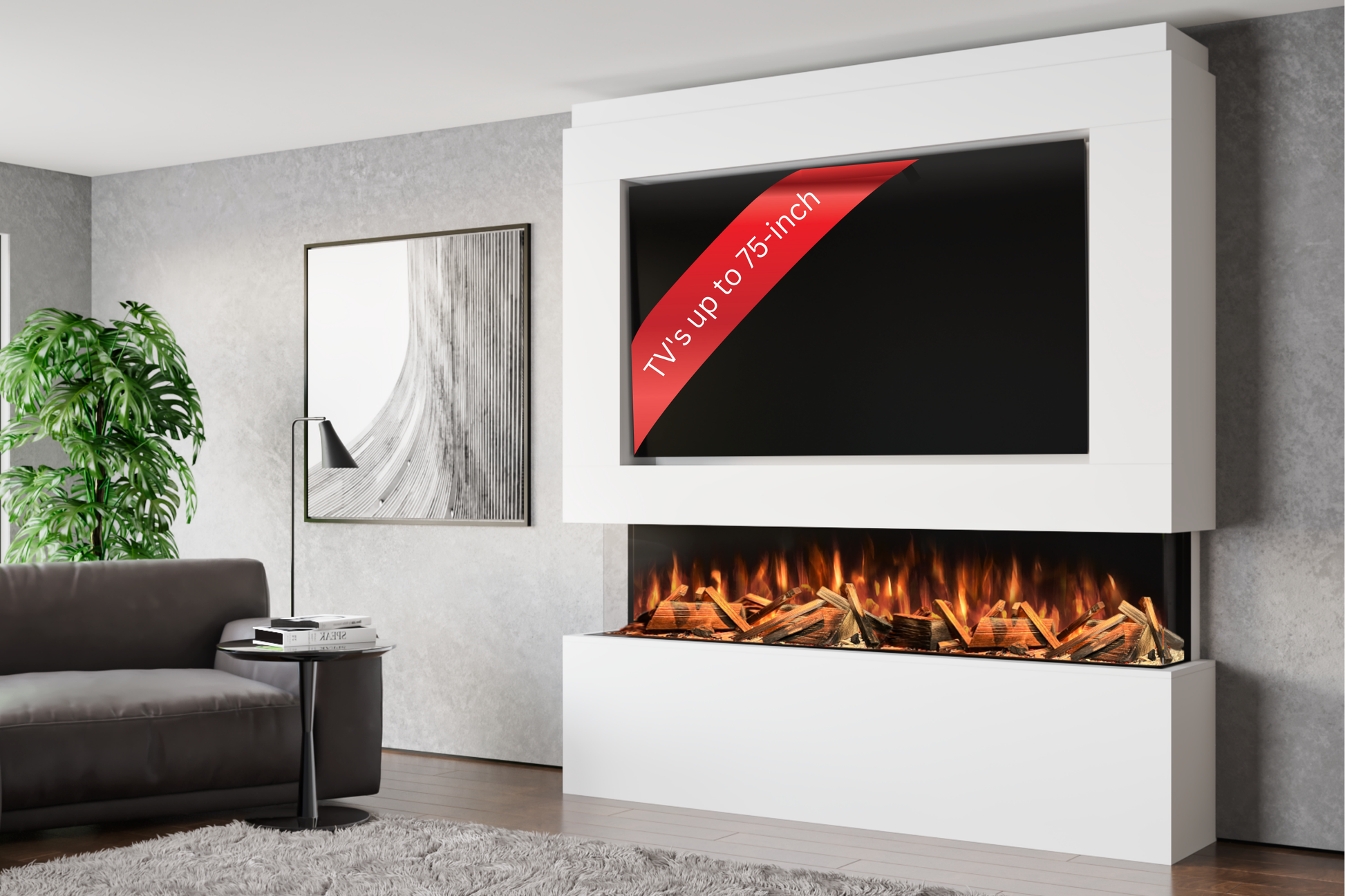 Evolution Fires - Pre-Built Media Wall Package 12 including Electric Fire