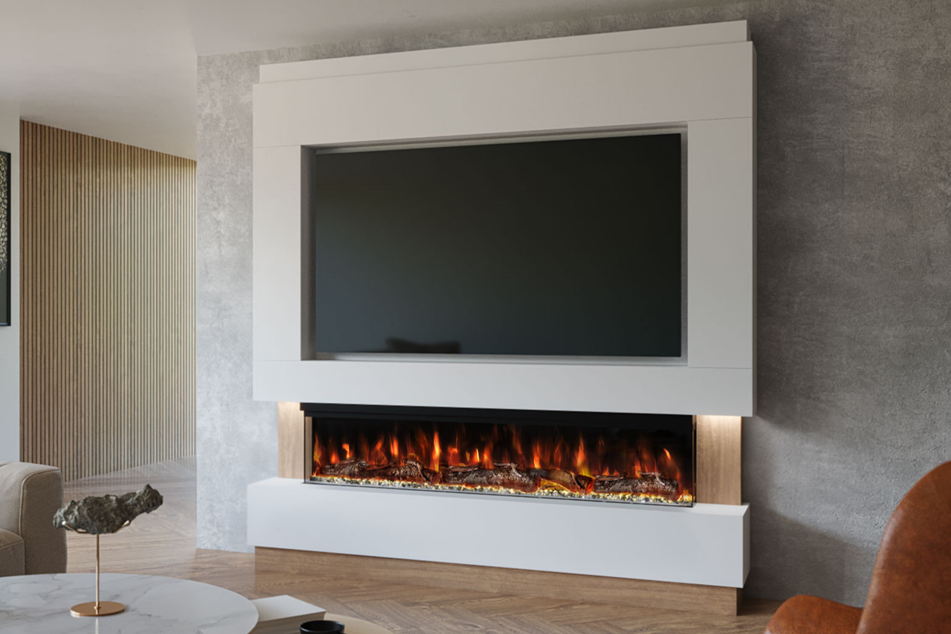 Evolution Fires - Pre-Built Media Wall Package 13 including Electric Fire