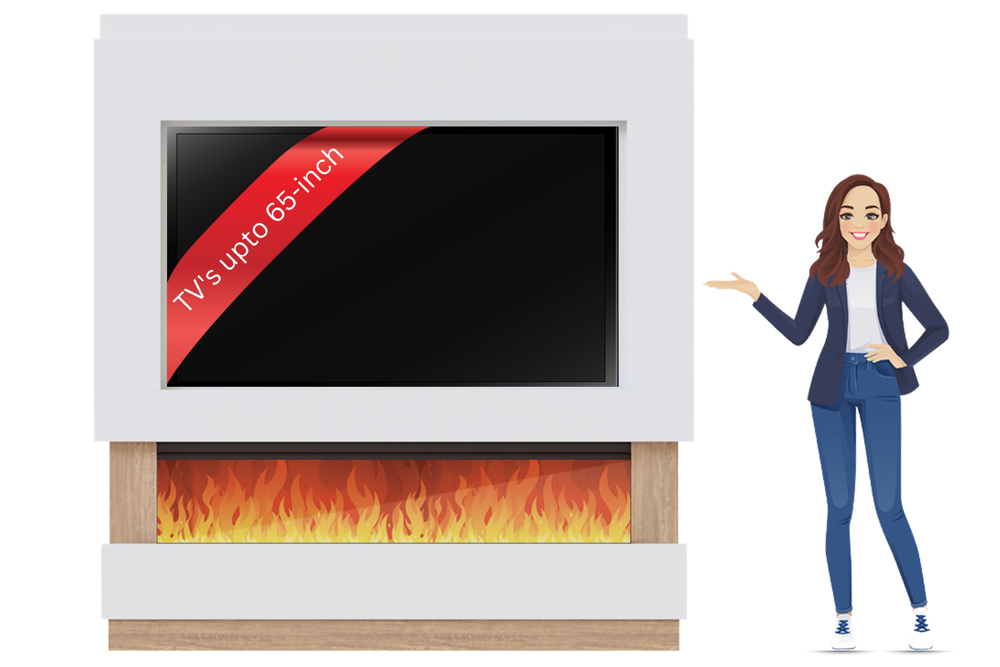 Evolution Fires - Pre-Built Media Wall Package 13 including Electric Fire