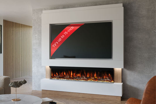 Evolution Fires - Pre-Built Media Wall Package 13 including Electric Fire